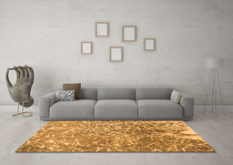 Machine Washable Abstract Orange Contemporary Area Rugs in a Living Room, wshcon609org