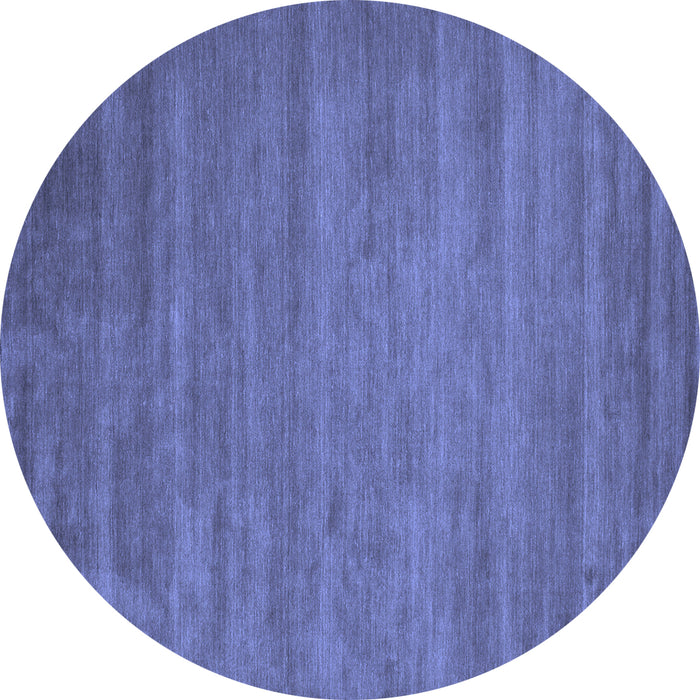 Round Machine Washable Abstract Blue Contemporary Rug, wshcon60blu