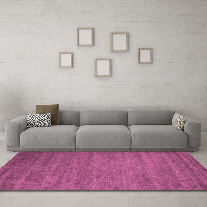 Machine Washable Abstract Pink Contemporary Rug in a Living Room, wshcon60pnk