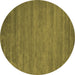 Round Abstract Brown Contemporary Rug, con60brn