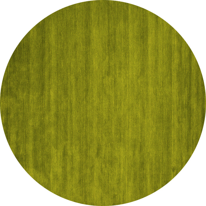 Round Abstract Yellow Contemporary Rug, con60yw