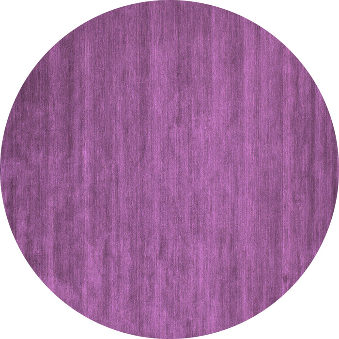 Round Machine Washable Abstract Purple Contemporary Area Rugs, wshcon60pur