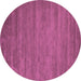 Round Abstract Pink Contemporary Rug, con60pnk