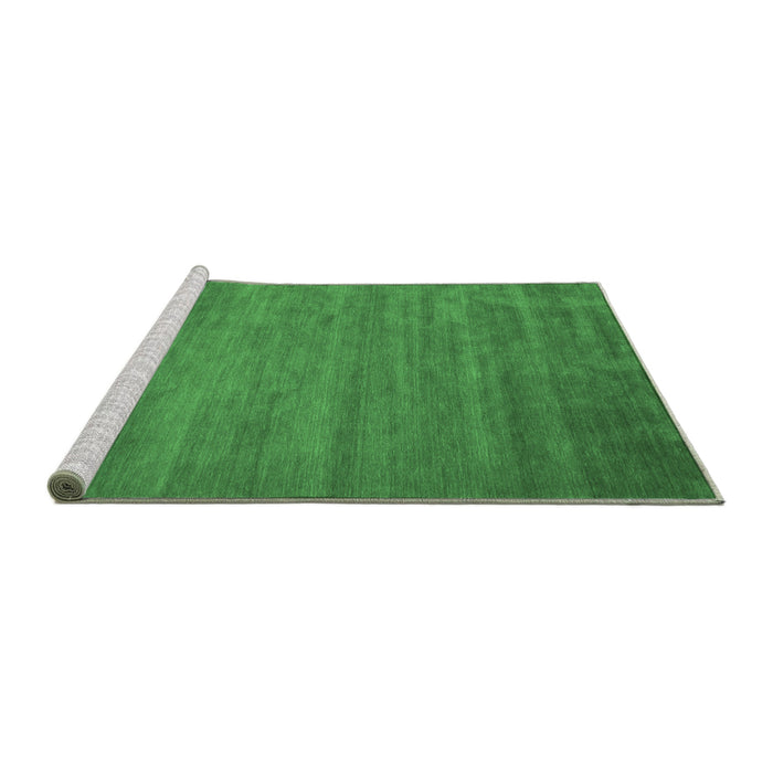 Sideview of Machine Washable Abstract Emerald Green Contemporary Area Rugs, wshcon60emgrn