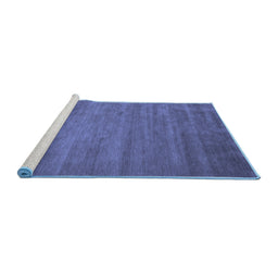 Sideview of Machine Washable Abstract Blue Contemporary Rug, wshcon60blu