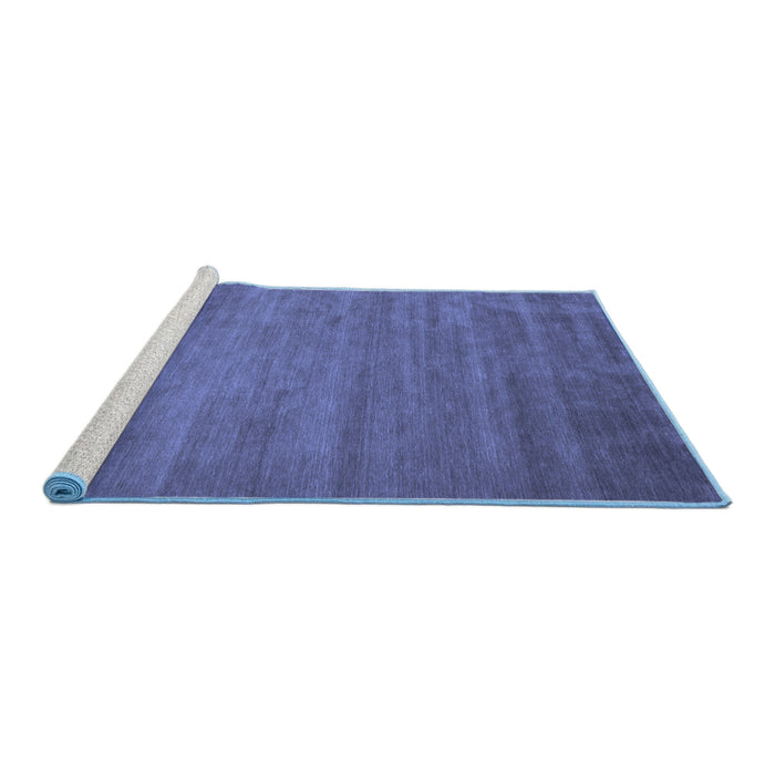 Sideview of Machine Washable Abstract Blue Contemporary Rug, wshcon60blu