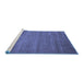 Sideview of Machine Washable Abstract Blue Contemporary Rug, wshcon60blu