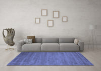 Machine Washable Abstract Blue Contemporary Rug, wshcon60blu