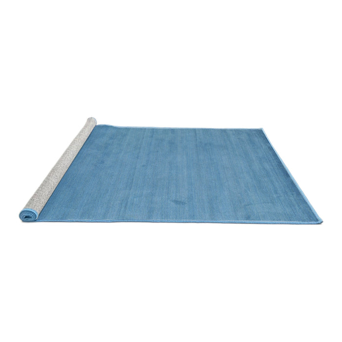 Serging Thickness of Machine Washable Contemporary Blue Rug, wshcon61
