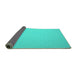 Sideview of Abstract Turquoise Contemporary Rug, con610turq