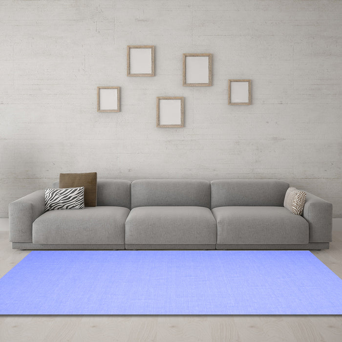 Machine Washable Abstract Blue Contemporary Rug in a Living Room, wshcon610blu