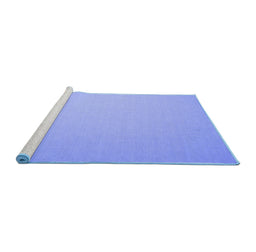 Sideview of Machine Washable Abstract Blue Contemporary Rug, wshcon610blu
