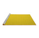 Sideview of Machine Washable Abstract Yellow Contemporary Rug, wshcon610yw