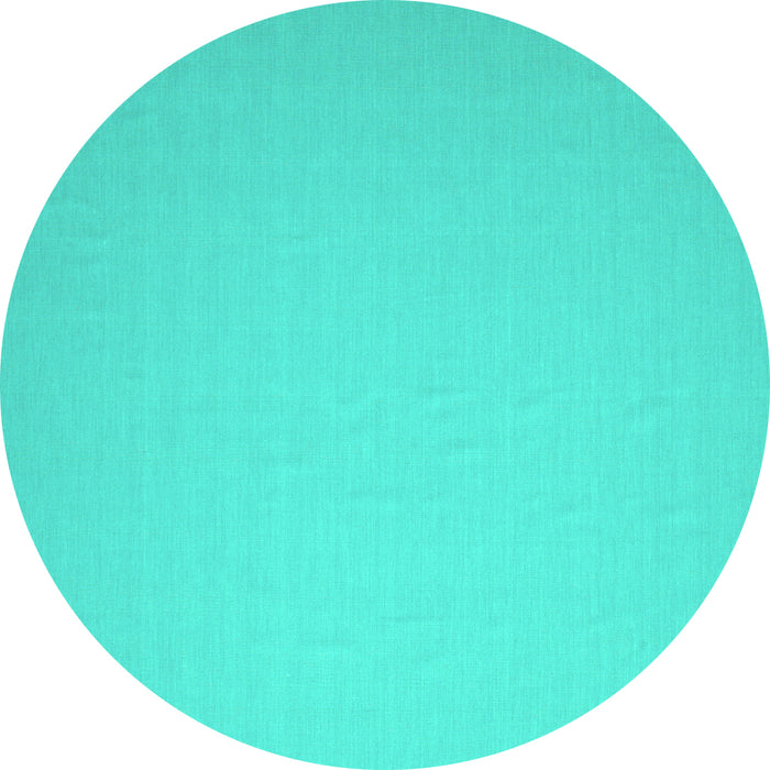 Round Abstract Turquoise Contemporary Rug, con610turq