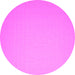 Round Abstract Pink Contemporary Rug, con610pnk