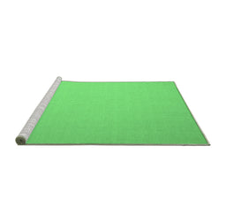 Sideview of Machine Washable Abstract Emerald Green Contemporary Area Rugs, wshcon610emgrn