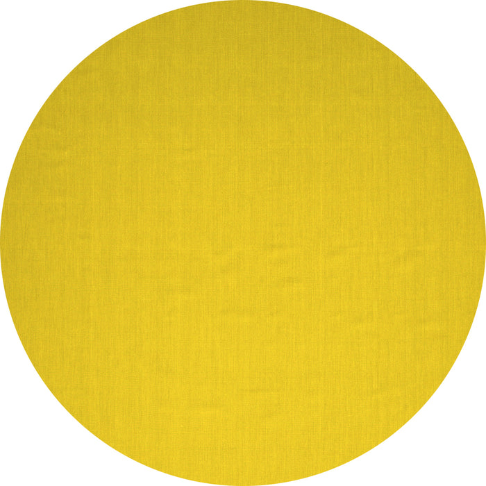 Round Machine Washable Abstract Yellow Contemporary Rug, wshcon610yw