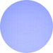 Round Abstract Blue Contemporary Rug, con610blu