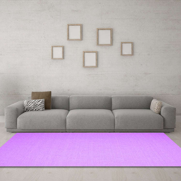 Machine Washable Abstract Purple Contemporary Area Rugs in a Living Room, wshcon610pur