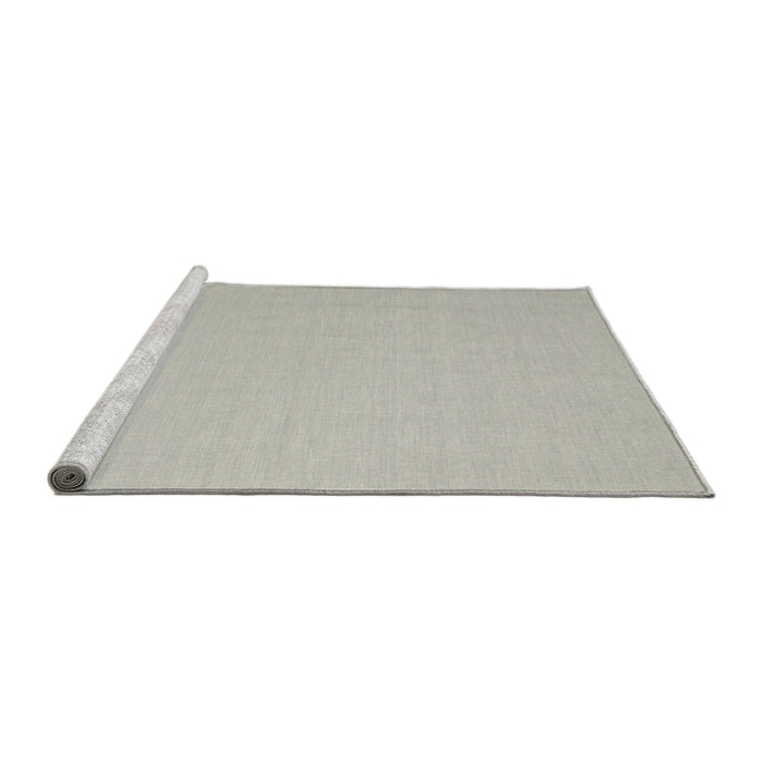 Serging Thickness of Machine Washable Contemporary Pale Silver Gray Rug, wshcon611