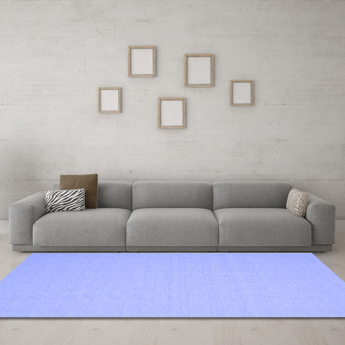 Machine Washable Abstract Blue Contemporary Rug in a Living Room, wshcon611blu