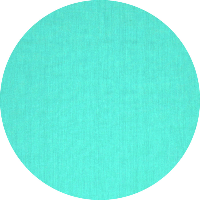 Round Abstract Turquoise Contemporary Rug, con611turq