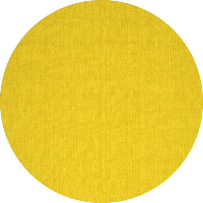 Round Machine Washable Abstract Yellow Contemporary Rug, wshcon611yw