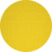 Round Machine Washable Abstract Yellow Contemporary Rug, wshcon611yw