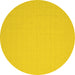 Round Abstract Yellow Contemporary Rug, con611yw