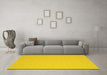 Machine Washable Abstract Yellow Contemporary Rug in a Living Room, wshcon611yw