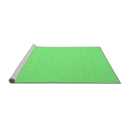 Sideview of Machine Washable Abstract Emerald Green Contemporary Area Rugs, wshcon611emgrn