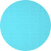 Round Abstract Light Blue Contemporary Rug, con611lblu