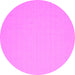 Round Abstract Pink Contemporary Rug, con611pnk