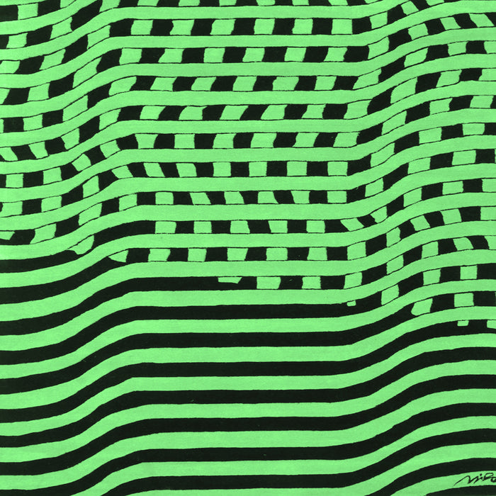 Square Abstract Emerald Green Contemporary Rug, con612emgrn