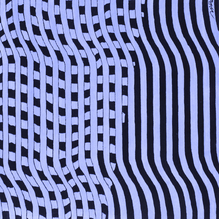 Square Machine Washable Abstract Blue Contemporary Rug, wshcon612blu