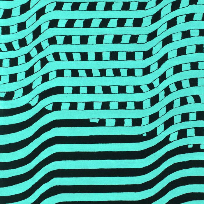 Machine Washable Abstract Turquoise Contemporary Area Rugs, wshcon612turq