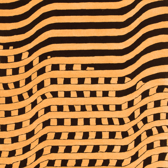 Abstract Orange Contemporary Rug, con612org