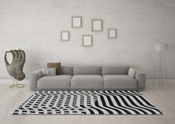 Machine Washable Abstract Gray Contemporary Rug in a Living Room,, wshcon612gry