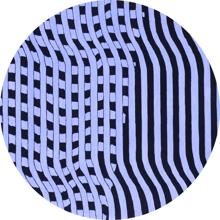 Round Machine Washable Abstract Blue Contemporary Rug, wshcon612blu