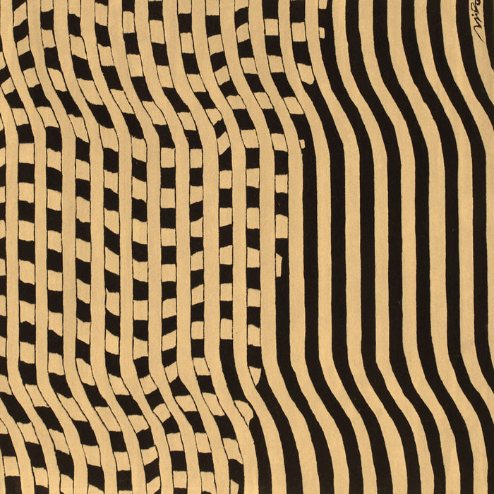 Square Machine Washable Abstract Brown Contemporary Rug, wshcon612brn