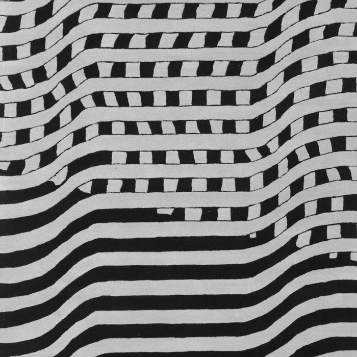 Serging Thickness of Machine Washable Abstract Gray Contemporary Rug, wshcon612gry