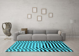 Machine Washable Abstract Light Blue Contemporary Rug in a Living Room, wshcon612lblu