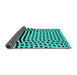 Sideview of Abstract Turquoise Contemporary Rug, con612turq