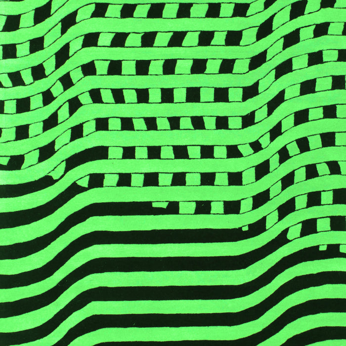 Serging Thickness of Machine Washable Abstract Green Contemporary Area Rugs, wshcon612grn