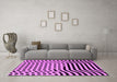 Machine Washable Abstract Pink Contemporary Rug in a Living Room, wshcon612pnk