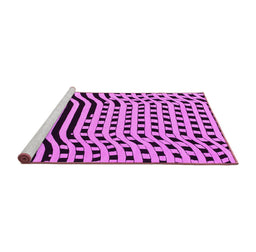 Sideview of Machine Washable Abstract Pink Contemporary Rug, wshcon612pnk