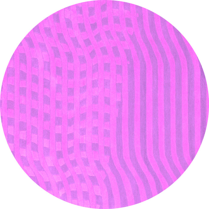 Round Machine Washable Abstract Pink Contemporary Rug, wshcon613pnk