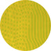 Round Abstract Yellow Contemporary Rug, con613yw