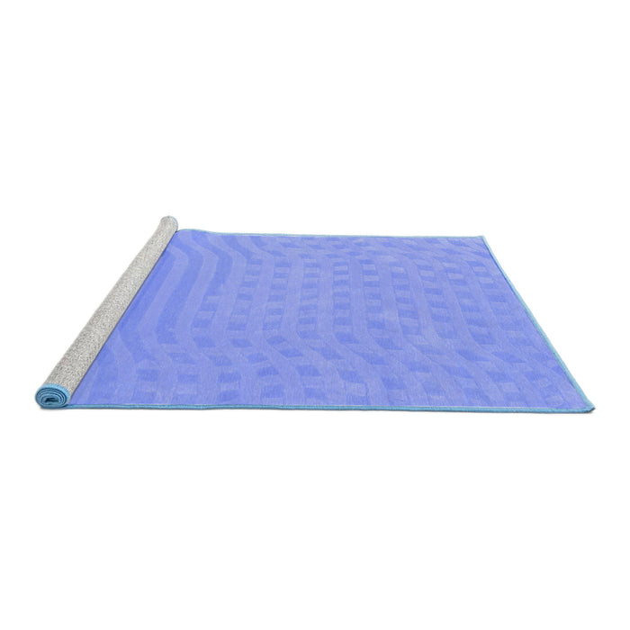 Sideview of Machine Washable Abstract Blue Contemporary Rug, wshcon613blu
