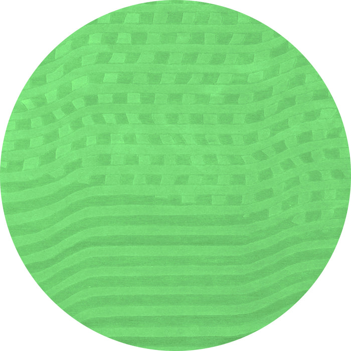 Round Abstract Emerald Green Contemporary Rug, con613emgrn